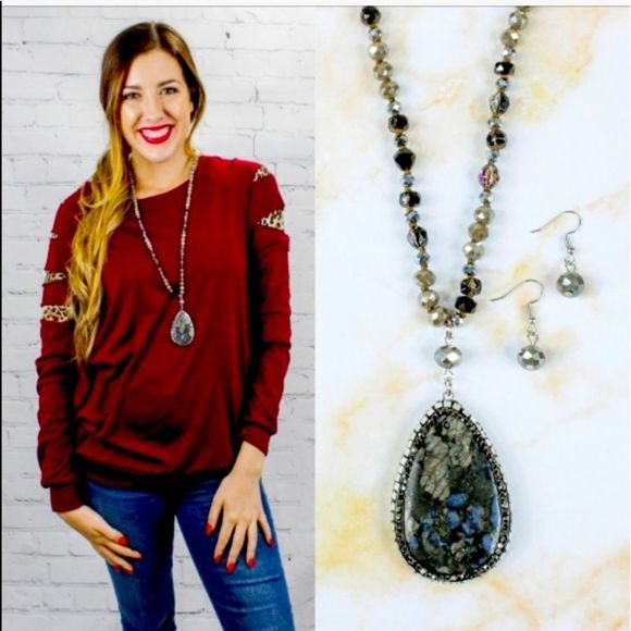 Jewelry - Natural Stone Necklace Set  NWT